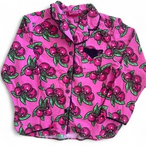 Betsey Johnson Intimates Cherry Print Pajama Top – Vintage Pink – Size M